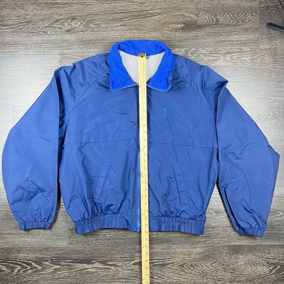 Vintage Radical Rain Gear Windbreaker Zip Jacket Men 2X Blue Pockets Golfer Logo - Picture 11 of 14